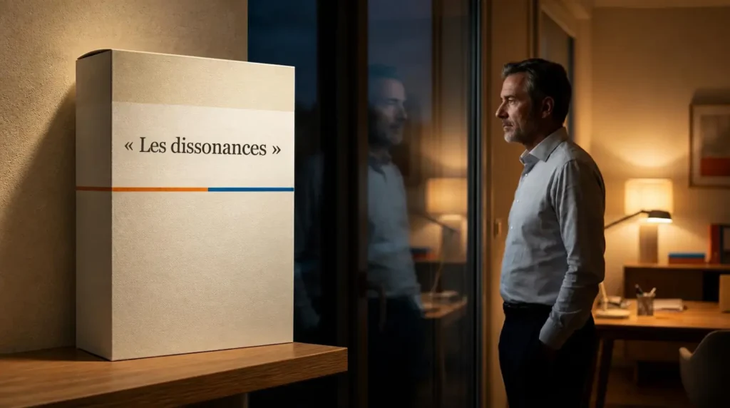 Coffret du guide gratuit Les dissonances, à côté d'un dirigeant pensif près d'une fenêtre