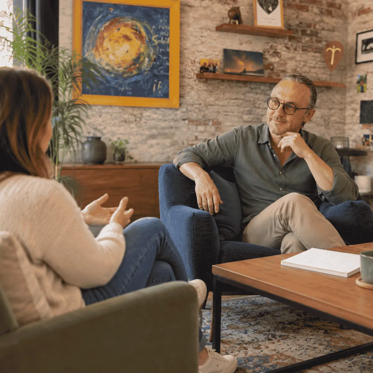Nicolas Van Caemerbeke en séance de coaching individuel, face à une cliente chef d'entreprise